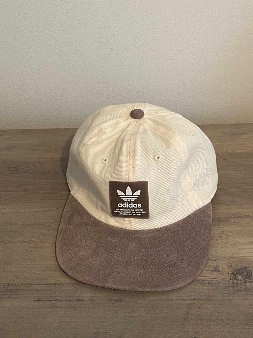 adidas Beige Crown with Brown Suede Brim Hat